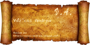 Vécsi Andrea névjegykártya