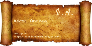 Vécsi Andrea névjegykártya